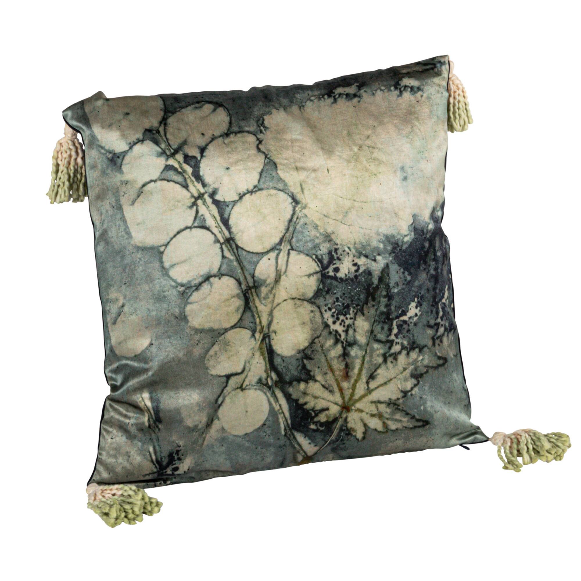 Hello Honey® Aqua Serenity Velvet Tassel Pillow